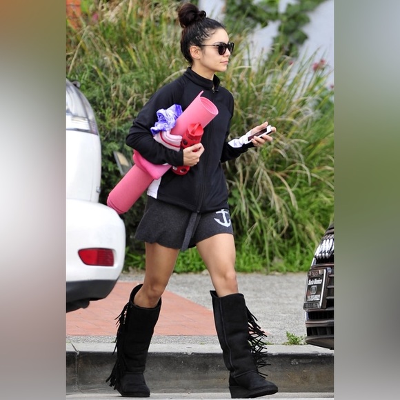 KOOLABURRA BY UGG Tall Triple Fringe Kettle Boots In Black size 7 - Picture 5 of 7